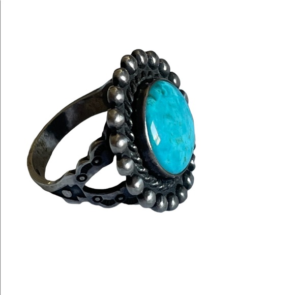 Vintage turquoise and sterling silver ring - Picture 5 of 9